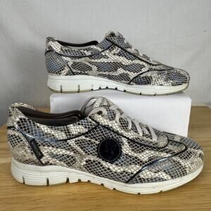 Mephisto Runoff Air Jet Snakeskin Print Sneakers Women’s 8.5 Gray Animal